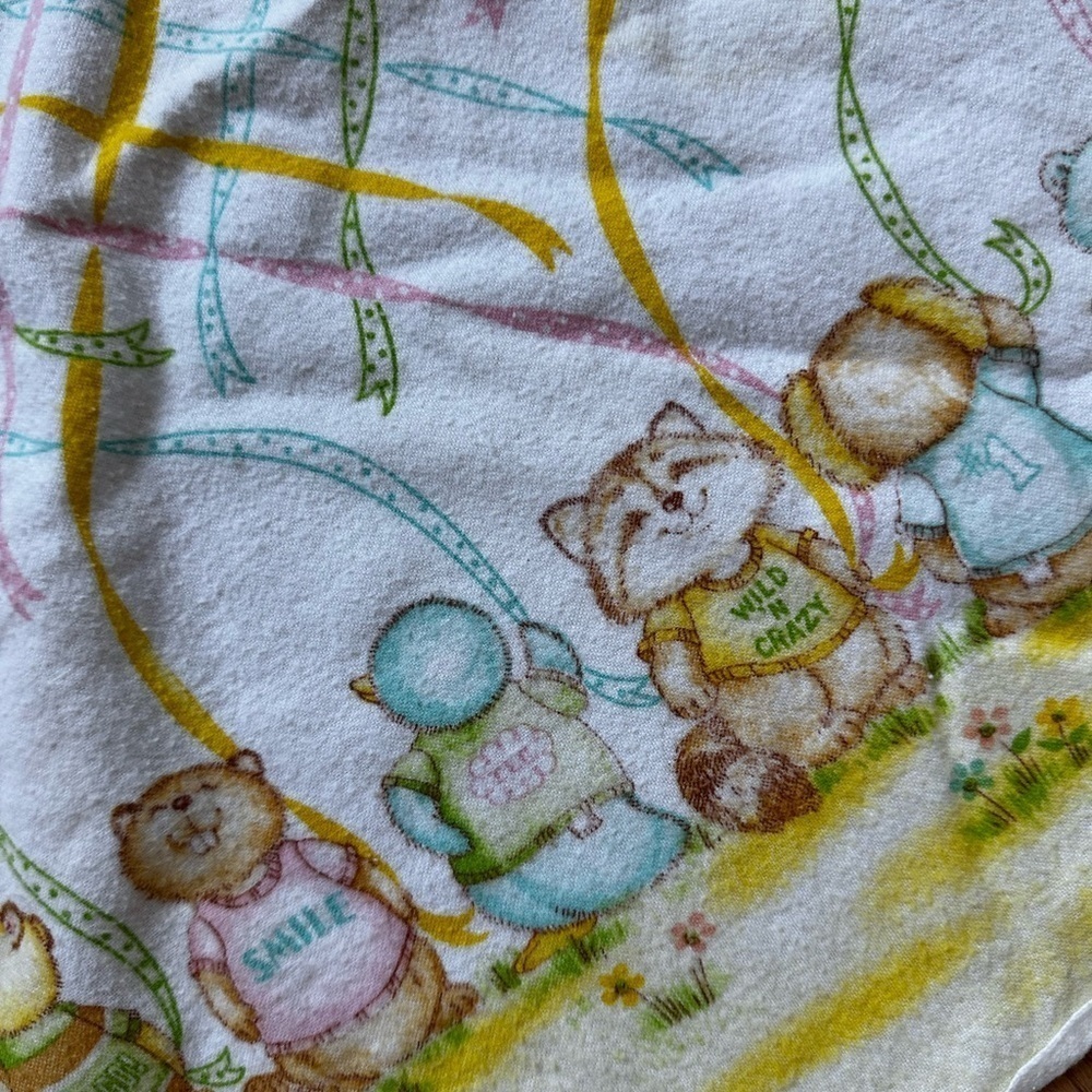 Vintage Dundee Shirt Tales Cotton Flannel Baby Receiving Blanket 25”x39” - Picture 6 of 11